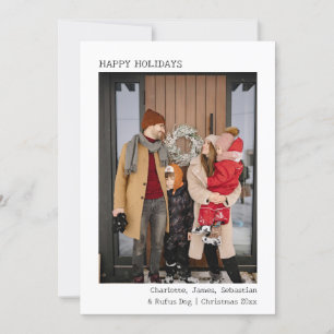 Retro Typewriter Text Custom Photo Personalised Holiday Card