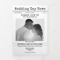 Retro Typewriter Wedding Newspaper Personalised