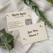 Retro Typograph Minimalist QR Code Wedding