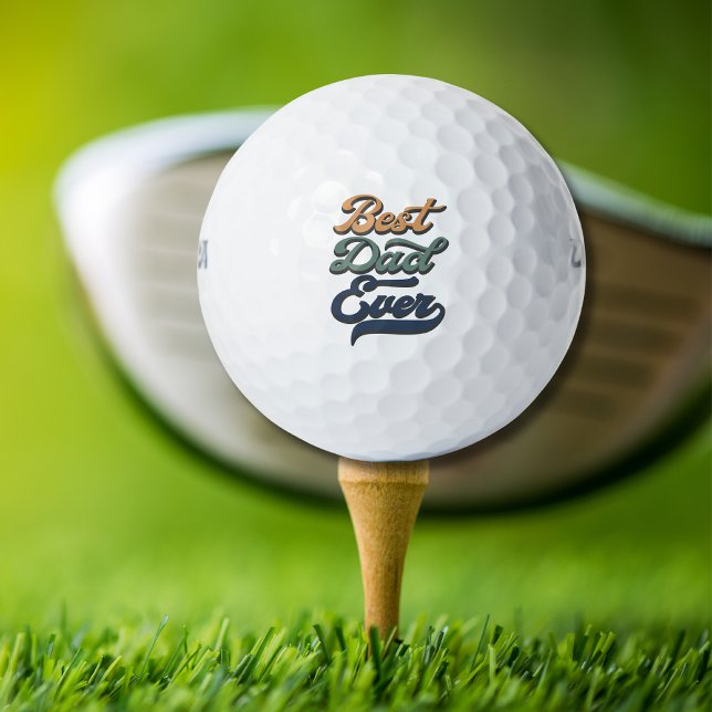 Retro Typography Best Dad Ever Father's Day Golf Balls (Creator Uploaded)