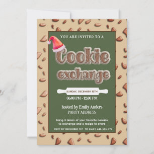 Retro typography Cookie exchange party  Invitation