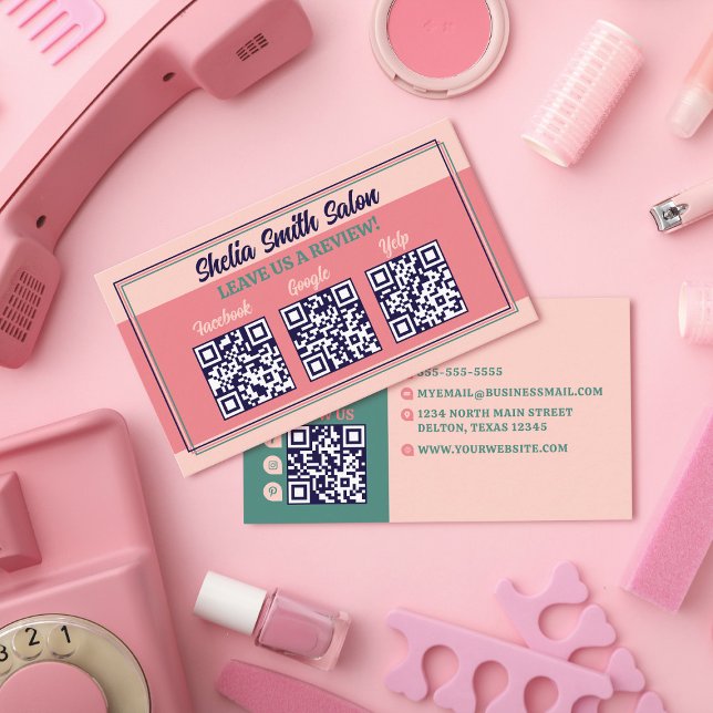 Retro Typography Cool Business Leave a Review Business Card (Creator Uploaded)