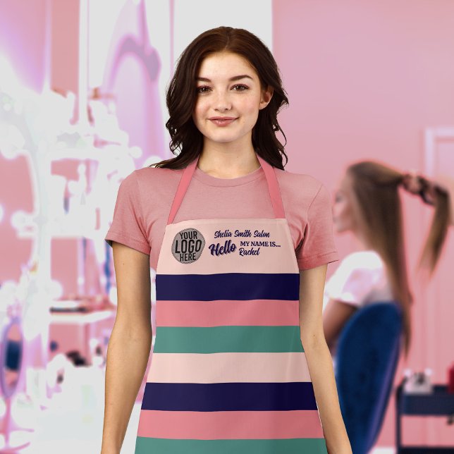 Retro Typography Cool Business Logo Apron (Creator Uploaded)