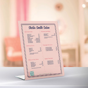 Retro Typography Cool Business Price List Pedestal Sign