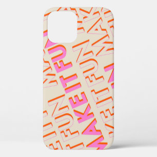 Retro typography, diagonal, 'Make It Fun'. iPhone 12 Case