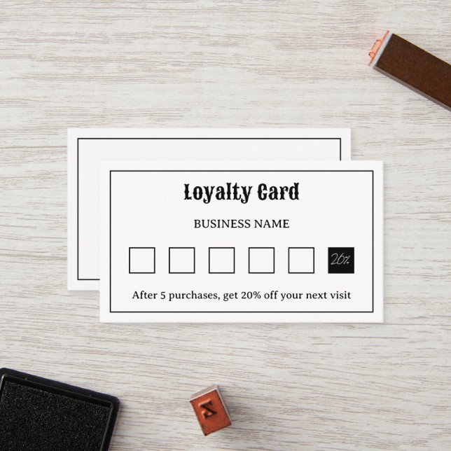 Retro Typography Logo Loyalty Card (Front/Back In Situ)