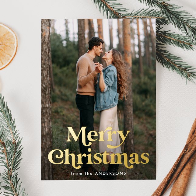 Retro Typography Merry Christmas Photo (Creator Uploaded)