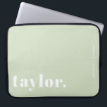 Retro Typography Mint Green Personalised Laptop Sleeve<br><div class="desc">Make your laptop stand out with this custom laptop case featuring bold retro typography. Personalise it with your name and a short phrase to create a design that is completely your own. Choose from a range of colours to suit your style or workspace. Great for school, work, or travel, this...</div>