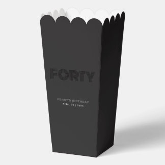 Retro Typography Modern Black 40th Birthday Favour Box