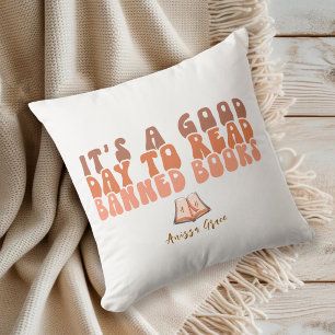 Retro Typography Read Banned Books Cushion