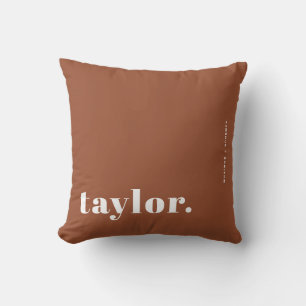 Retro Typography Terracotta Personalised Cushion