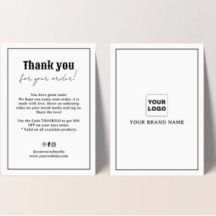 Retro Typography Thank You Discount Card