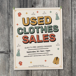 Retro Typography - Used Clothes Sales Flyer