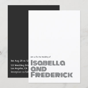 Retro Typography Wedding Invitation
