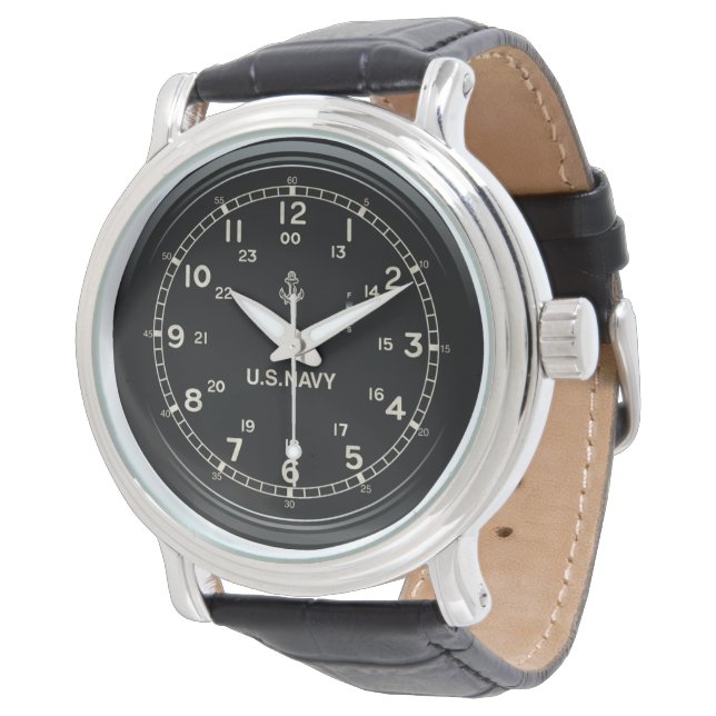 Retro U.S. NAVY Clock Watch (Angled)