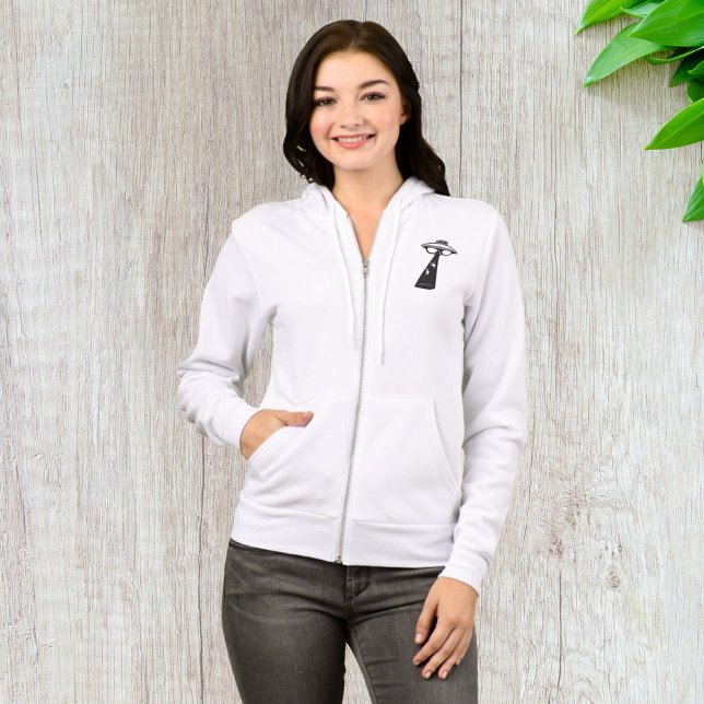 Retro UFO Abduction Graphic Alien Sci-Fi  Hoodie (Creator Uploaded)