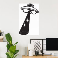 Retro UFO Abduction Graphic Alien Sci-Fi