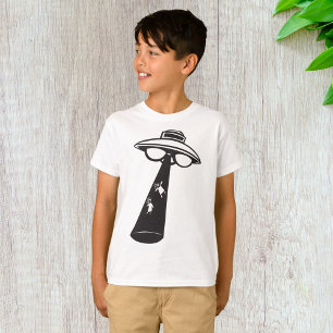 Retro UFO Abduction Graphic Alien Sci-Fi  T-Shirt