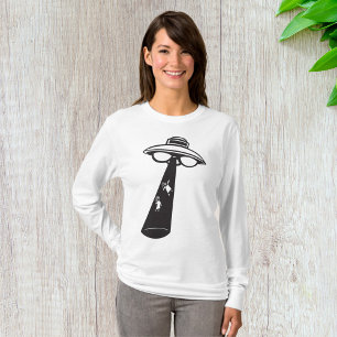 Retro UFO Abduction Graphic Alien Sci-Fi  T-Shirt