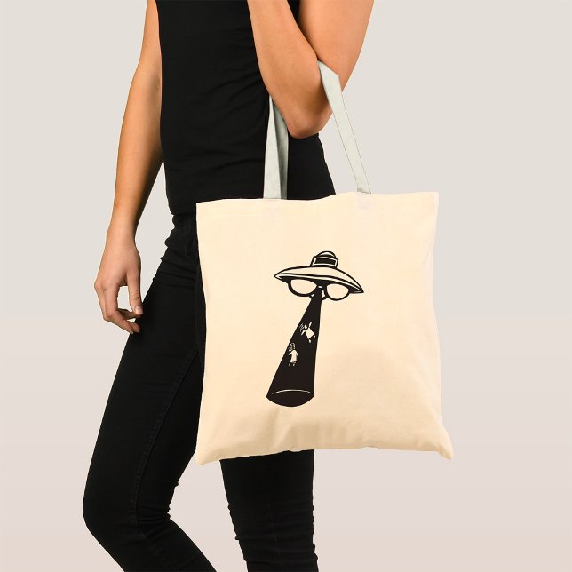 Retro UFO Abduction Graphic Alien Sci-Fi  Tote Bag (Creator Uploaded)