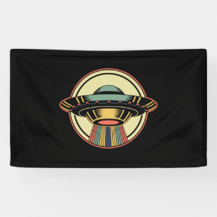 Retro UFO Alien Banner