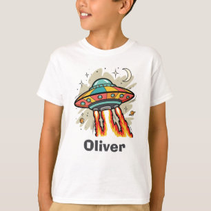 Retro UFO Flying Saucer Alien Spaceship T-Shirt
