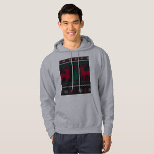 Retro Ugly Christmas Sweater Pattern Hoodie 