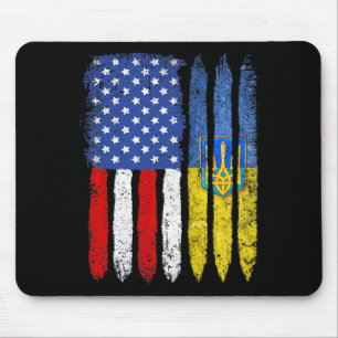 Retro Ukraine Flag Vintage American Flag Ukrainian Mouse Pad
