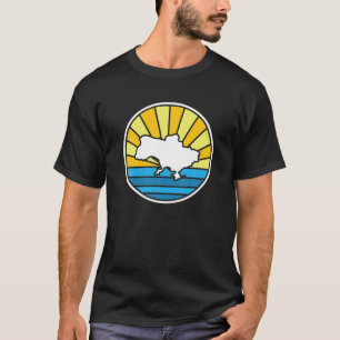 Retro Ukraine Sunset 70S Stained Glass Design T-Shirt