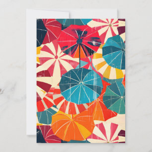 Retro Umbrella Rainy Day Pop Art Announcement