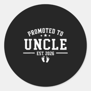 Retro Uncle Est 2026 Promoted To Uncle Fathers Day Classic Round Sticker