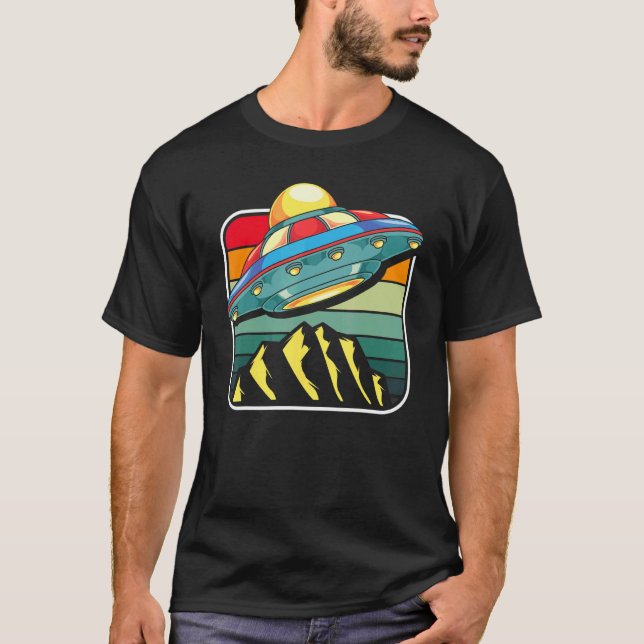 Retro Unidentified Flying Object Alien Believer Sc T-Shirt (Front)