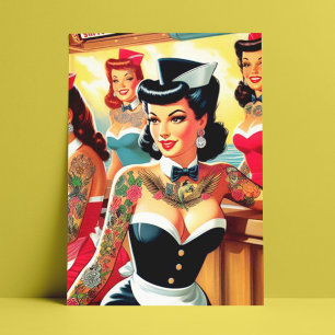 Retro Uniform Girls Postcard