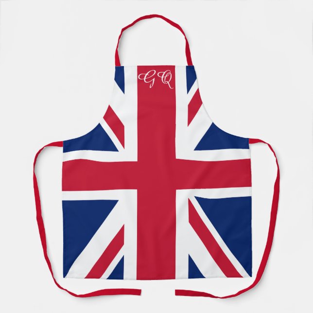 Retro Union Jack Apron - Monogrammed British Flag (Front)
