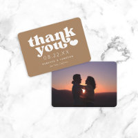 Retro Union Light Brown Camel Wedding Thank You