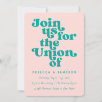 Retro Union Pink and Teal Wedding