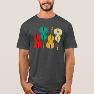 Retro Upright Bass String Double Bass Vintage Gif T-Shirt