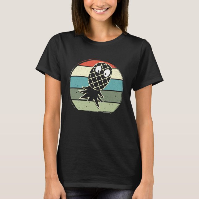 Retro Upside Down Pineapple Funny Swinger Men Wome T-Shirt (Front)