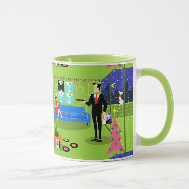 Retro Urban Christmas Couple Mug (Right)