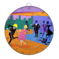 Retro Urban Rooftop Party Dart Board