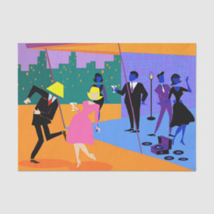 Retro Urban Rooftop Party Tissue Paper