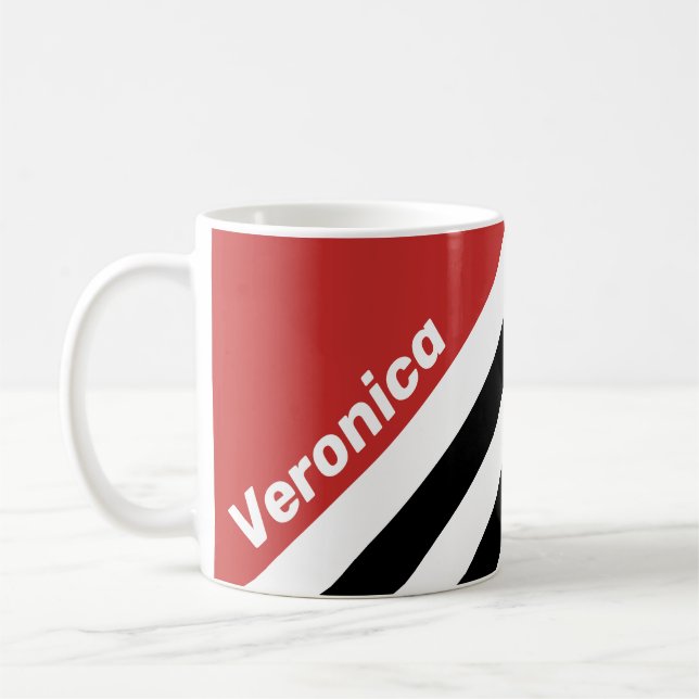 Retro Urban Zebra Stripes with Name Coffee Mug (Left)