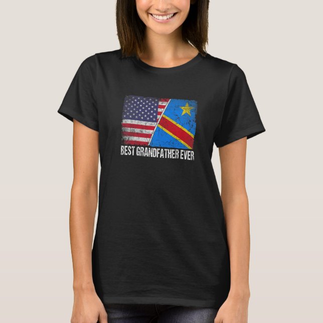 Retro Us Congo Flag Best Grandfather Ever  Father' T-Shirt (Front)