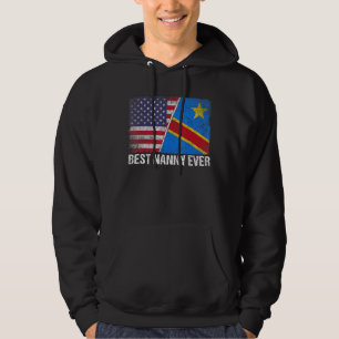 Retro Us Congo Flag Best Nanny Ever  Mother's Day Hoodie