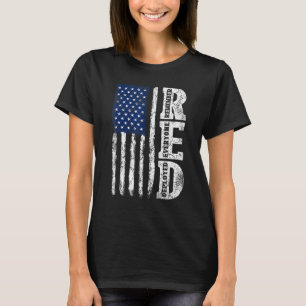 Retro US Flag Remember Everyone Veteran Deployed R T-Shirt