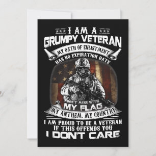 Retro US Flag Veteran Day Dont Mess With My Flag P Invitation