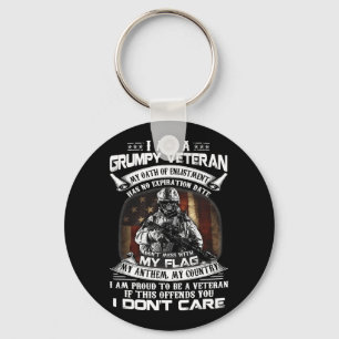 Retro US Flag Veteran Day Dont Mess With My Flag P Key Ring