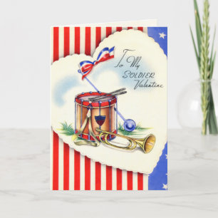 Retro US Military Valentine's Day Card