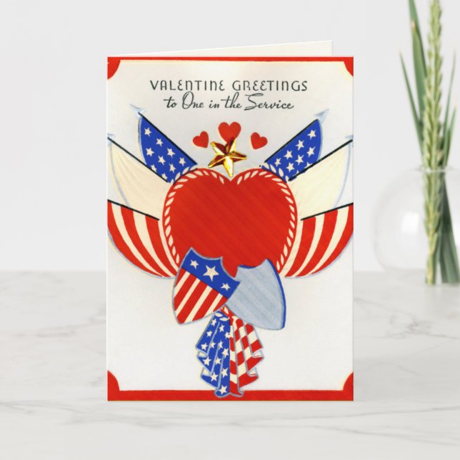 Retro US Military Valentine's Day Card (Front)