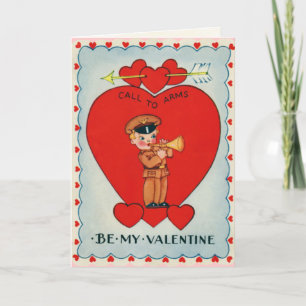 Retro US Military Valentine's Day Card